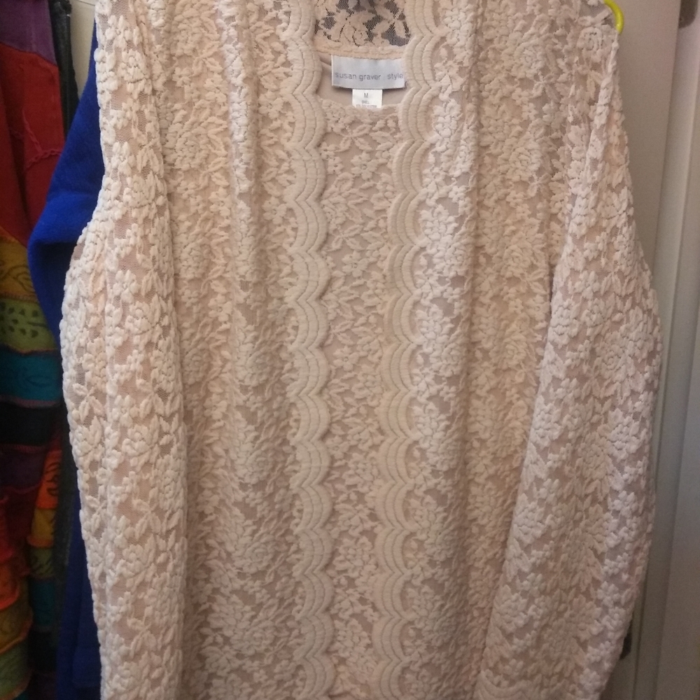 Two piece top- lace tank with jacket.